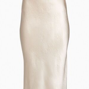 Babaton Champagne Cream Satin Midi Skirt